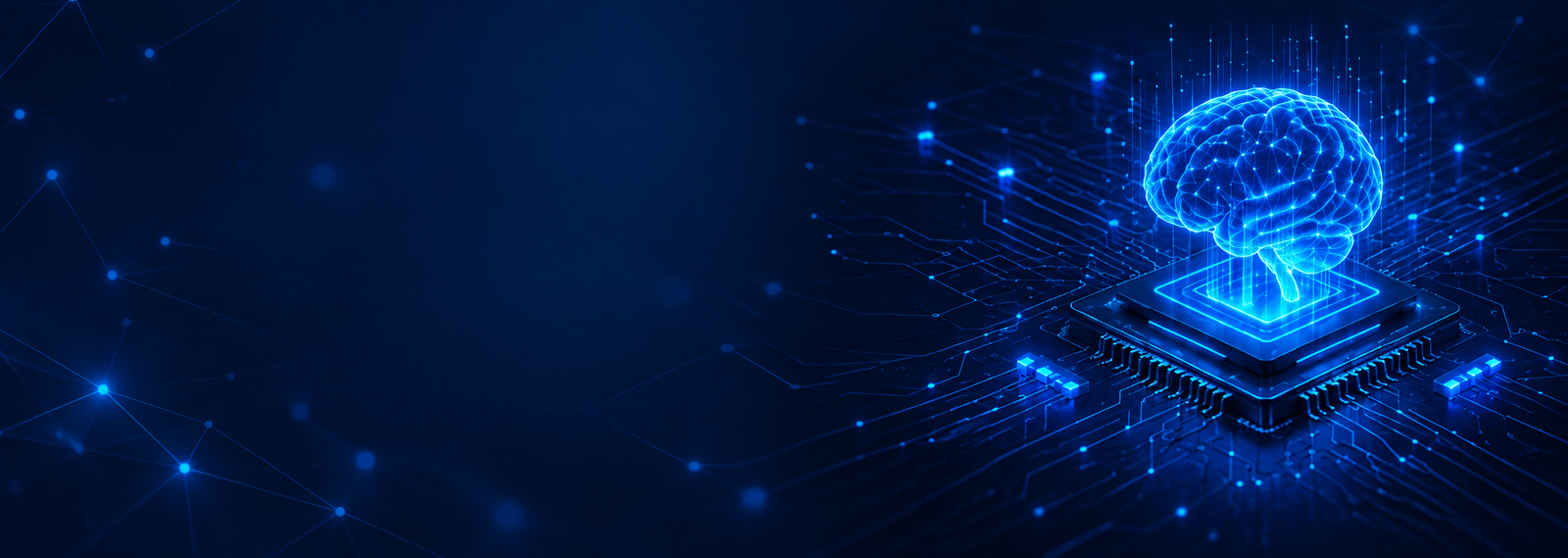 AI brain and technology circuit background